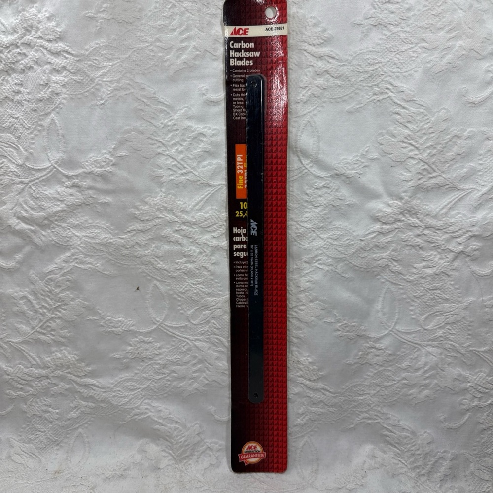 Ace 28621 Carbon Steel Hacksaw Blade Factory Sealed 2-Pack Fine 32TPI 10” x 32T